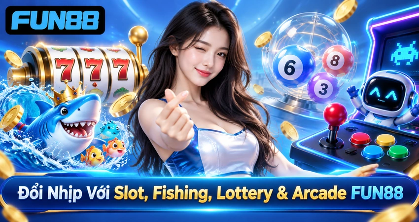 Đổi Nhịp Với Slot, Fishing, Lottery & Arcade FUN88
